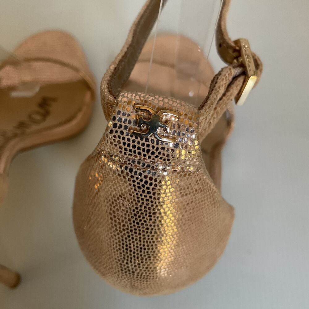 Sam Edelman Strappy Rose Gold High Heel Sandals Size 8.5 M Leather Upper - Picture 6 of 11